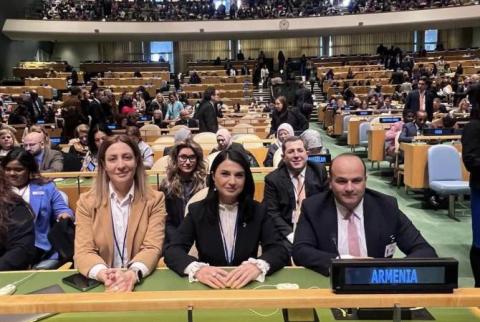 وفد وزير العمل والشؤون الاجتماعية الأرمني ناريك مكرتشيان يشارك بافتتاح الدورة ال68 للجنة الأمم المتحدة المعنية بالمرأة 