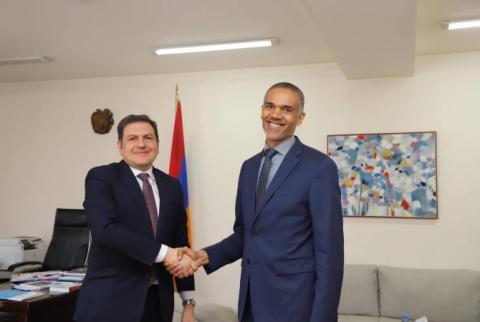 Le vice-ministre Paruyr Hovhannisyan a reçu le nouveau Directeur du Bureau du Conseil de l’Europe en Arménie