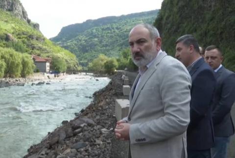 Никол Пашинян посетил участок села Марц межгосударственной дороги Ванадзор-Алаверди