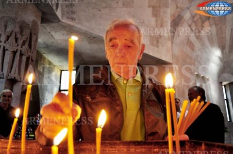 Charles Aznavour visited Mother See of Holy Etchmiadzin