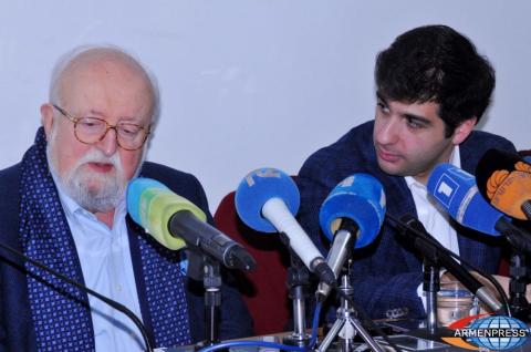 Press Conference of composer Krzysztof Penderecki and Artistic 
Director of State Youth Orchestra of Armenia Sergey Smbatyan