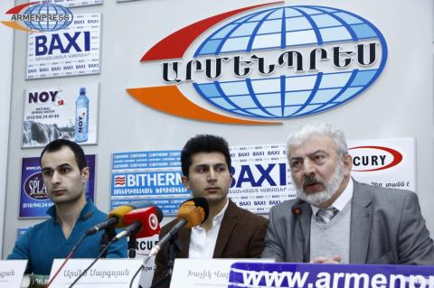 Press conference of coordinator of literary programs at Culture 
Ministry Armen Sargsyan,  director of Bookinist Company 
Khachik Vardanyan and coordinator of translation projects at 
"Zan