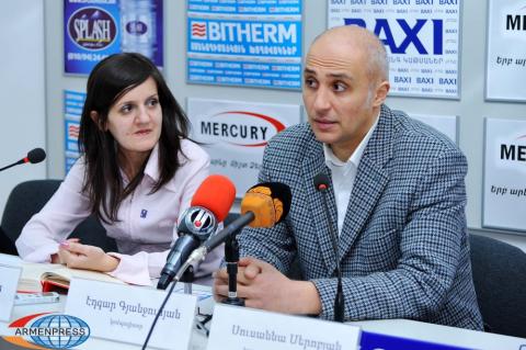 Press conference of head of the Armenian representation of 
“Europa Donna” Nvard Kocharyan, social activist Susana 
Serobyan and composer Edgar Gyanjumyan