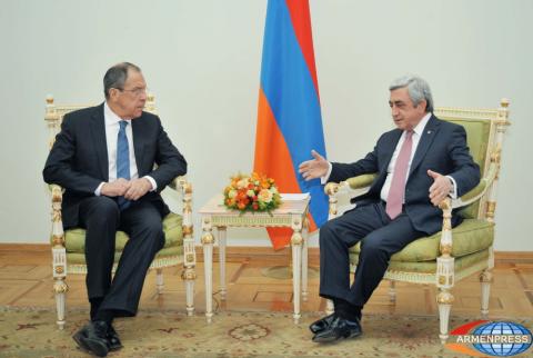 President Serzh Sargsyan receives Russian FM Lavrov