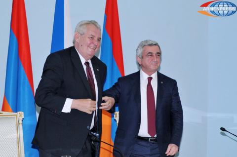 Armenian President Serzh Sargsyan and the President of the 
Czech Republic Milos Zeman issued a joint statement
