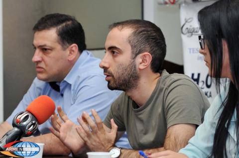 Press conference of Director of company "Business Link 
Consulting" Arthur Yavruyan and fund managers "Youth 
Without Borders" Mariam Vardumyan and Levon Papyan