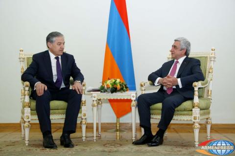RA President Serzh Sargsyan received Foreign Minister of 
Tajikistan Sirojiddin Aslov