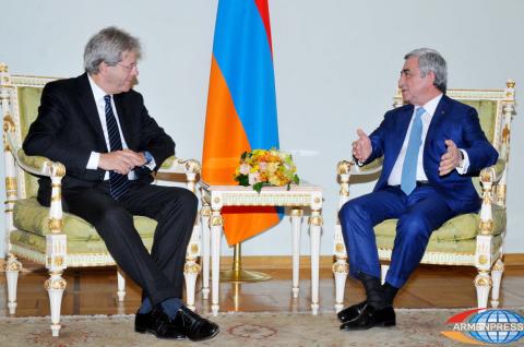 President Serzh Sargsyan received the Italian Minister of Foreign 
Relations and International Cooperation Paolo Gentiloni
