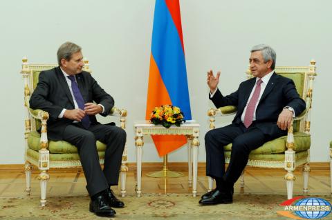 President Serzh Sargsyan receivedthe EU Commissioner for 
European Neighborhood Policy and Enlargement Negotiations 
Johannes Hahn