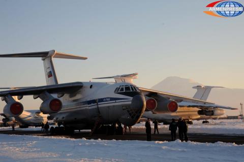 Armenia delivers humanitarian cargo to Syria, aircraft loaded 
with food, sleeping bags & clothing lands in Khmeimim Air Base

 
