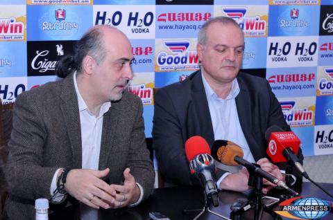 Press conference of media expert Samvel Martirosyan and 
Analyst, political technologist Vigen Hakobyan