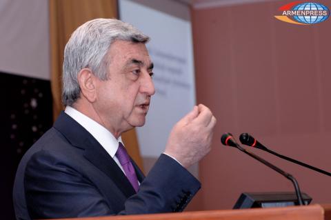 Armenian President Serzh Sargsyan takes part in annual report 
of the chairmanship of the National Academy of Sciences
