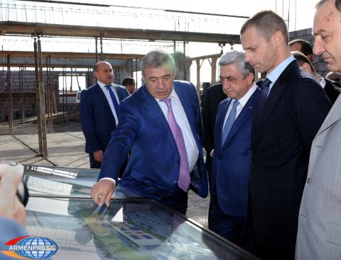President Sargsyan and UEFA President attend groundbreaking 
ceremony of Vagharshapat football academy
