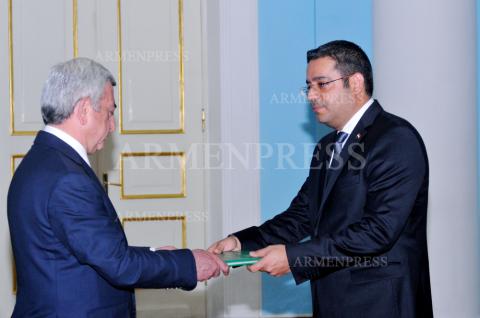 Credential ceremony of new Syrian Ambassador in Presidential 
Palace 