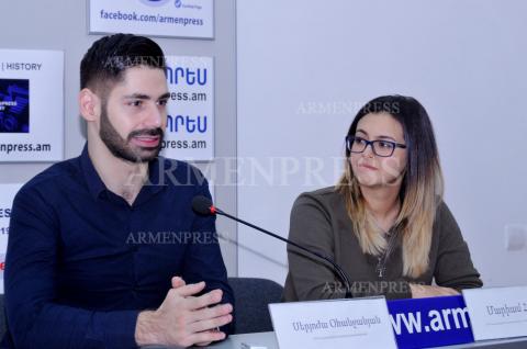 Press conference of Seryozha Ohanjanyan, President of “EKHO” 
NGO, and PR manager Mariam Hovuni