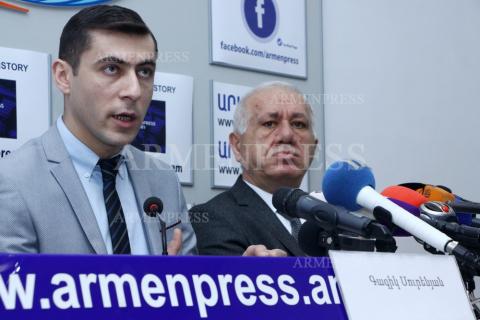 Press conference of Gagik Surenyan, head of the 
meteorological center of the Hydromet Service, and deputy 
minister of agriculture Ashot Harutyunyan