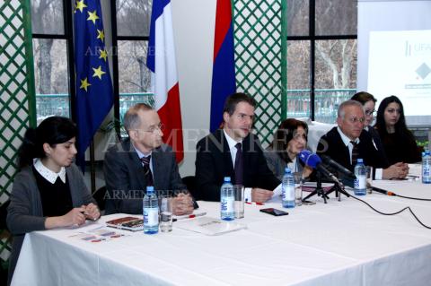 Press conference of French Ambassador to Armenia Jonathan 
Lacote, Rector of French University of Armenia Jean-Marc 
Lavest and French International School principal Marten Becker
