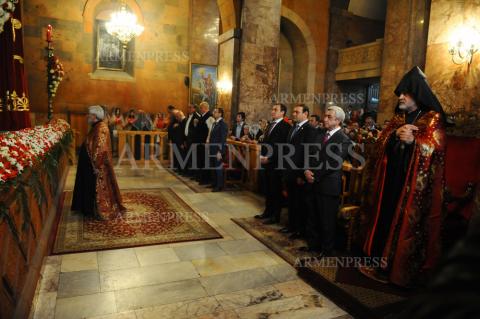 President Serzh Sargsyan attended Candlelight Divine Liturgy
