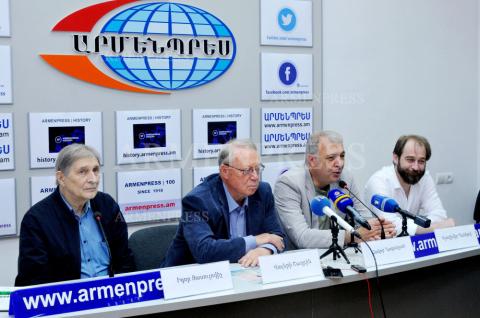 Press conference of President of International Confederation of 
Theater Unions Valery Shadrin, SounDrama studio founder 
Vladimir Pankov, People's Artist of Russia Igor Yasulovich and 
pr