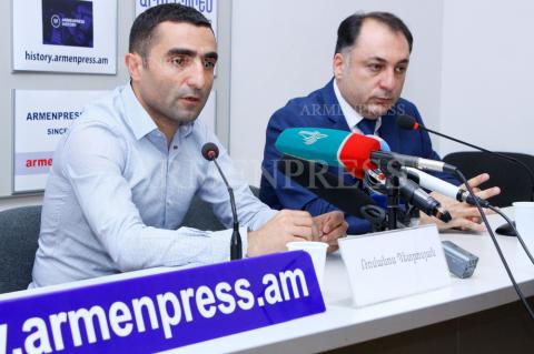 Press conference of Kotayk governor Romanos Petrosyan and 
chairman of the Federation of Youth Clubs Atom Mkhitaryan