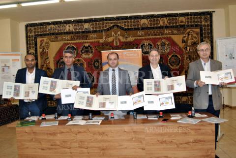Cancellation of Armenia-India joint postage stamps 