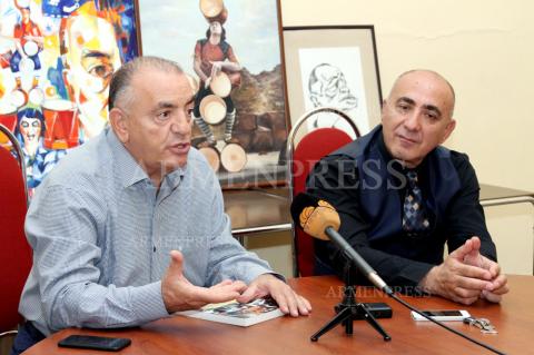 Yerevan Circus artistic director Sos Petrosyan and 5-time 
Guinness World Record holders Sos and Victoria Petrosyans 
deliver press conference 