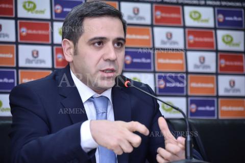 Press conference of first vice president of Football Federation of 
Armenia Armen Melikbekyan