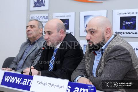 Press conference of Mekhak Apresyan, Sisak Mkhitaryan and 
Vahagn Mirijanyan