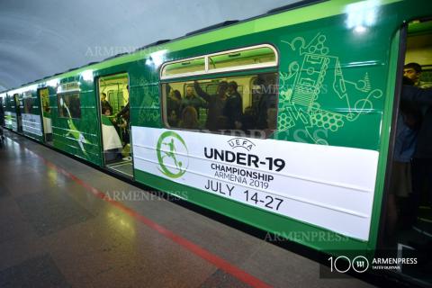  Championnat d'Europe 2019 des moins de 19 ans:un train 
consacré à l'événement au métro d'Erevan