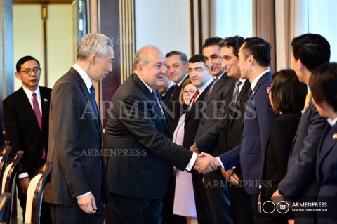 President Armen Sarkissian hosts Singapore's Prime Minister 
Lee Hsien Loong 