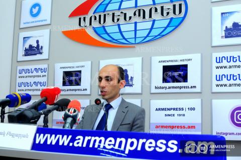 Conférence de presse du Défenseur des droits de l'homme de la République d'Artsakh, Artak Beglarian