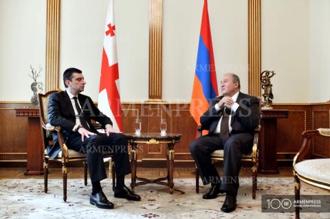 Armenian President Armen Sarkissian receives Prime Minister of 
Georgia Giorgi Gakharia