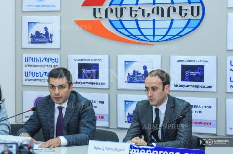 News conference of ruling My Step bloc MP Sisak Gabrielyan 
and Yerevan Mayor's adviser Karen Hambardzumyan