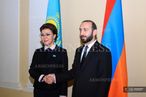 Rencontre du président de l’Assemblée National de la 
République d’Arménie, Ararat Mirzoyan, avec la Présidente du 
Sénat du Parlement de la République du Kazakhstan, Dariga 
Nazarbaieva
