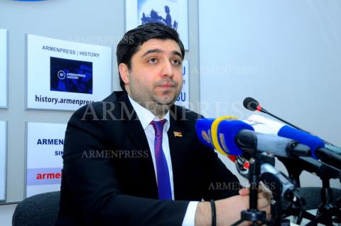 Press conference of ruling My Step faction MP Vagharshak 
Hakobyan