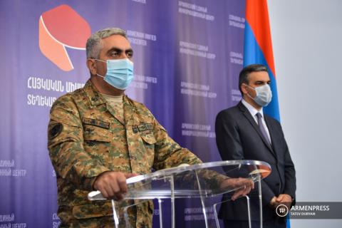 Press briefing of Armenia's defense ministry representative 
Artsrun Hovhannisyan and Ombudsman Arman Tatoyan