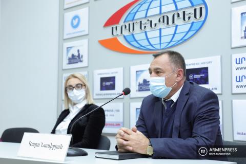 Press conference of acting head of Department for higher and 
postgraduate professional education at ministry of Education 
Lusine Grigoryan and Deputy Director of Appraisal and Testing 
C