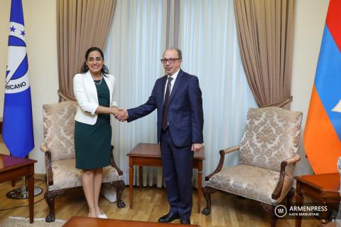 Caretaker FM Ara Aivazian's meeting with President of the 
Central American Parliament Carolina Fernández