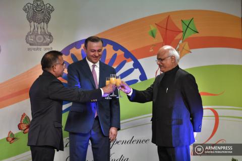 Acting FM Armen Grigoryan participates in India 75th 
Independence Day celebration 