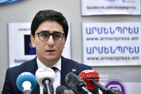 Armenia's representative before the ECHR and International 
Court of Justice Yeghishe Kirakosyan's news conference