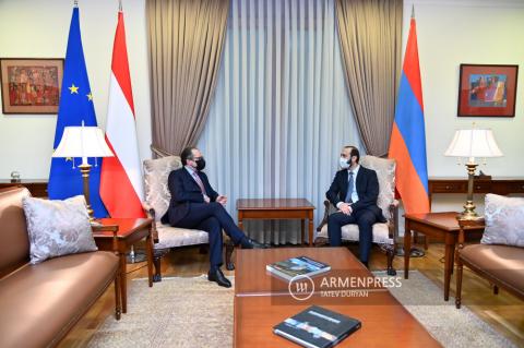 Armenian FM Ararat Mirzoyan receives Austrian FM Alexander 
Schallenberg 