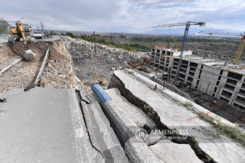 Restoration of collapsed road section on Tsitsernakaberd 
Avenue 