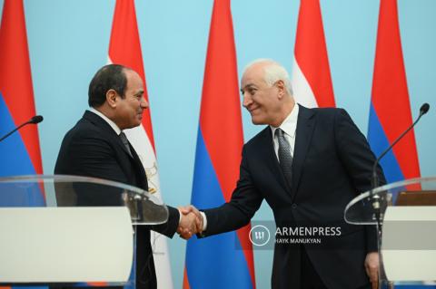 Joint press conference of Armenian President Vahagn Khachaturyan and Egyptian President Abdel Fattah el-Sisi