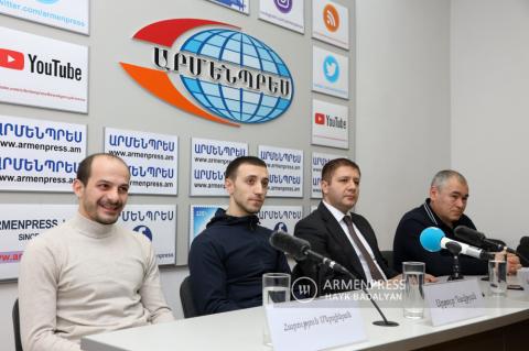 Press conference of Gagik Vanoyan, President of the 
Gymnastics Federation of Armenia, head coach of the 
national team Hakob Serobyan, world champion Artur 
Davtyan and European champion 
