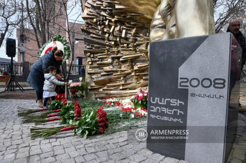  Monument commemorating victims of 2008 post-election unrest inaugurated in downtown Yerevan