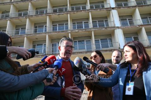 Former Secretary-General of NATO Anders Fogh 
Rasmussen's press briefing in Jermuk  