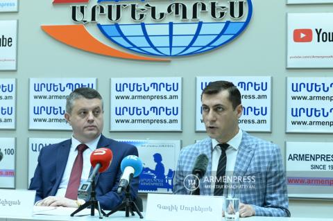 Press conference of Hydro-meteorology and Monitoring center Director Levon Azizyan and his deputy Gagik Surenyan