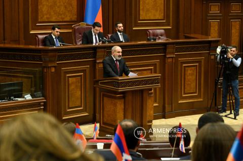PM Nikol Pashinyan in parliament for government action plan report