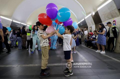 International Children's Day celebration in Yerevan metro 