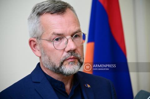 Press conference of German Bundestag member Michael 
Roth during Armenia trip 